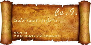 Csécsei Irén névjegykártya